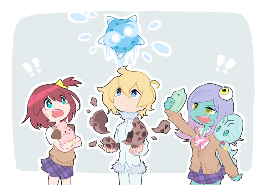 cleffa, minior, luluco, alpha omega nova, midori, and 1 more (pokemon and 1 more) drawn by janomegasa