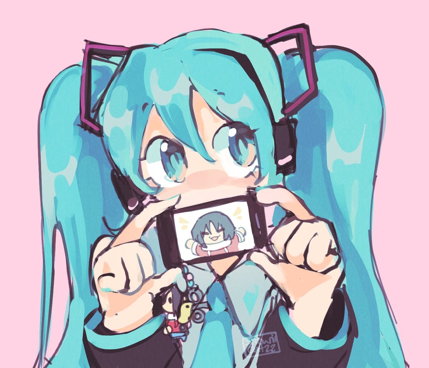 hatsune miku and shinonome nano (vocaloid and 1 more) drawn by snowii_cat