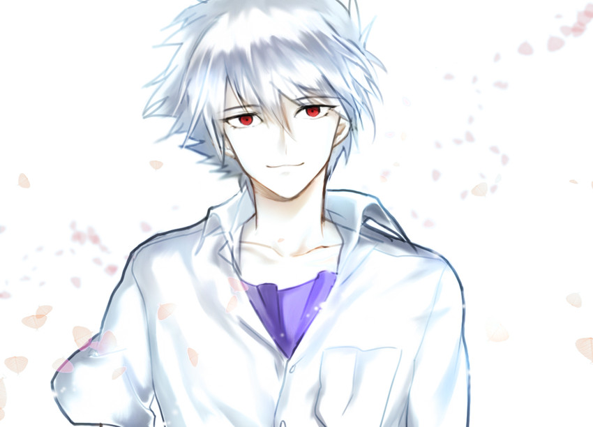 nagisa kaworu (neon genesis evangelion and 2 more) drawn by takigi