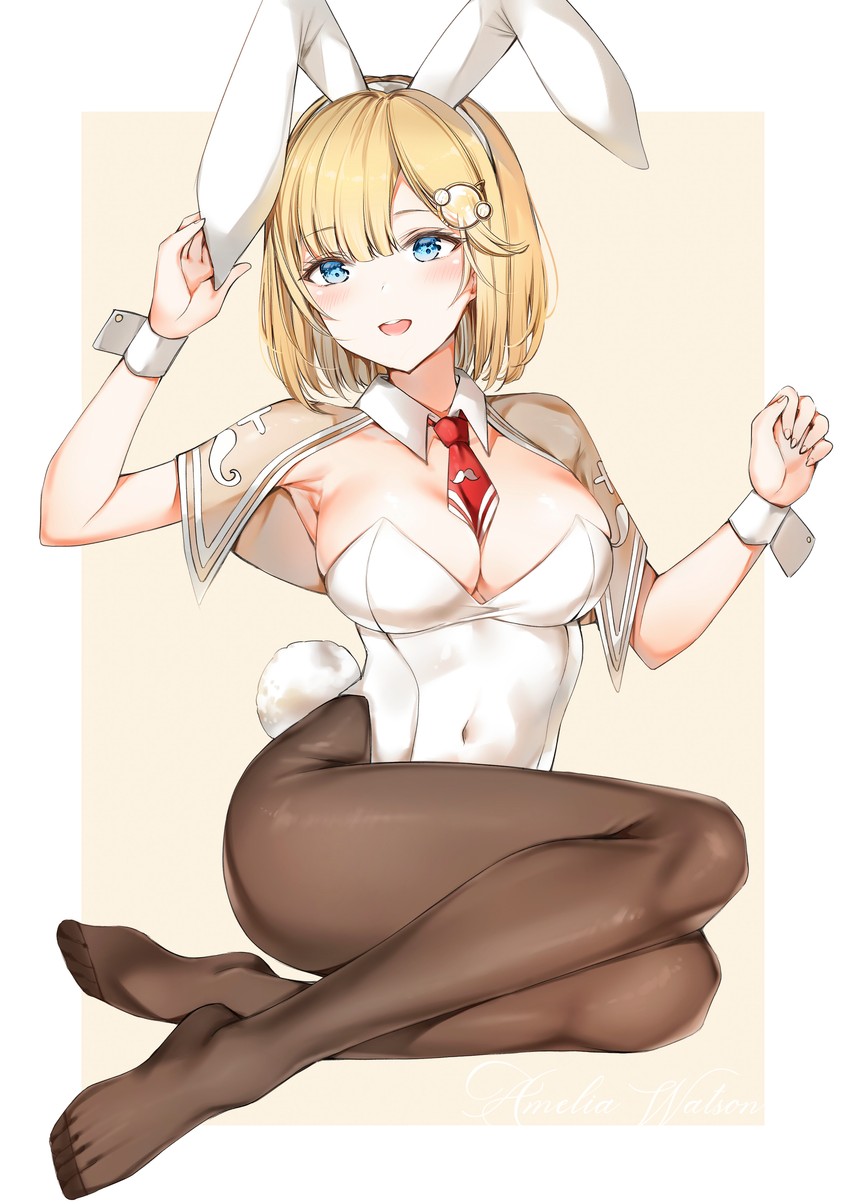 watson amelia (hololive and 1 more) drawn by yukineko1018