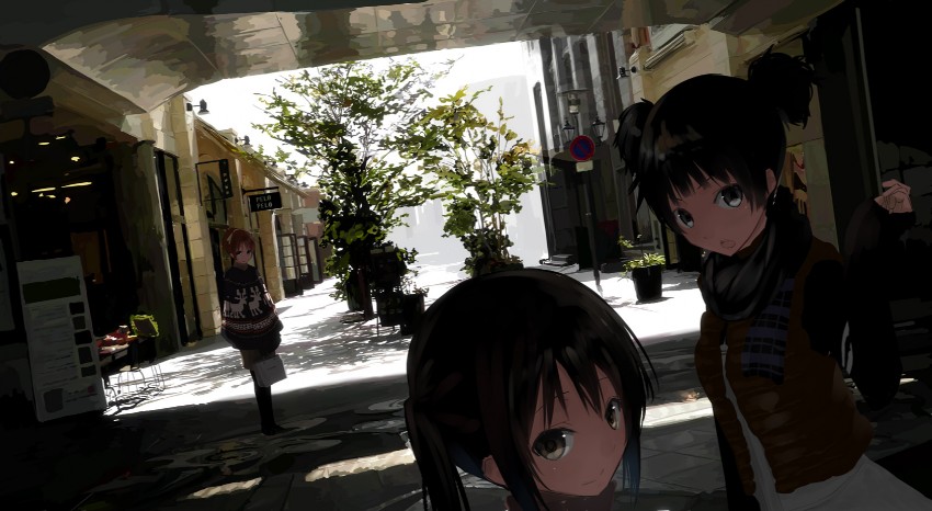 nakano azusa, hirasawa ui, and suzuki jun (k-on!) drawn by chef_no_kimagure_salad