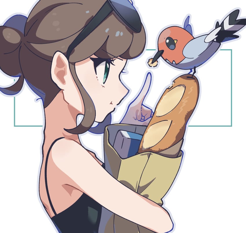 fletchling and beauty (pokemon and 1 more) drawn by omochi_(omotimotittona3)