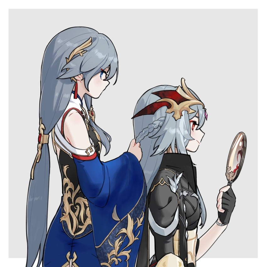 fu hua and herrscher of sentience (honkai and 1 more) drawn by rafaelaaa