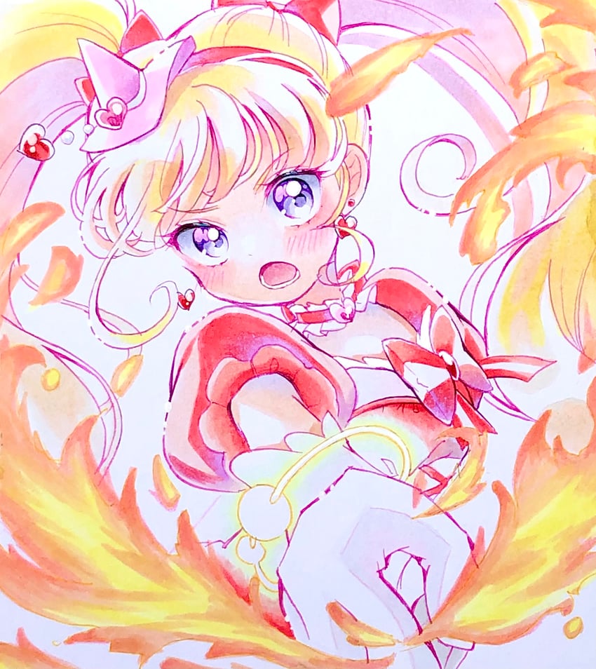 asahina mirai and cure miracle (precure and 1 more) drawn by lilylily0601