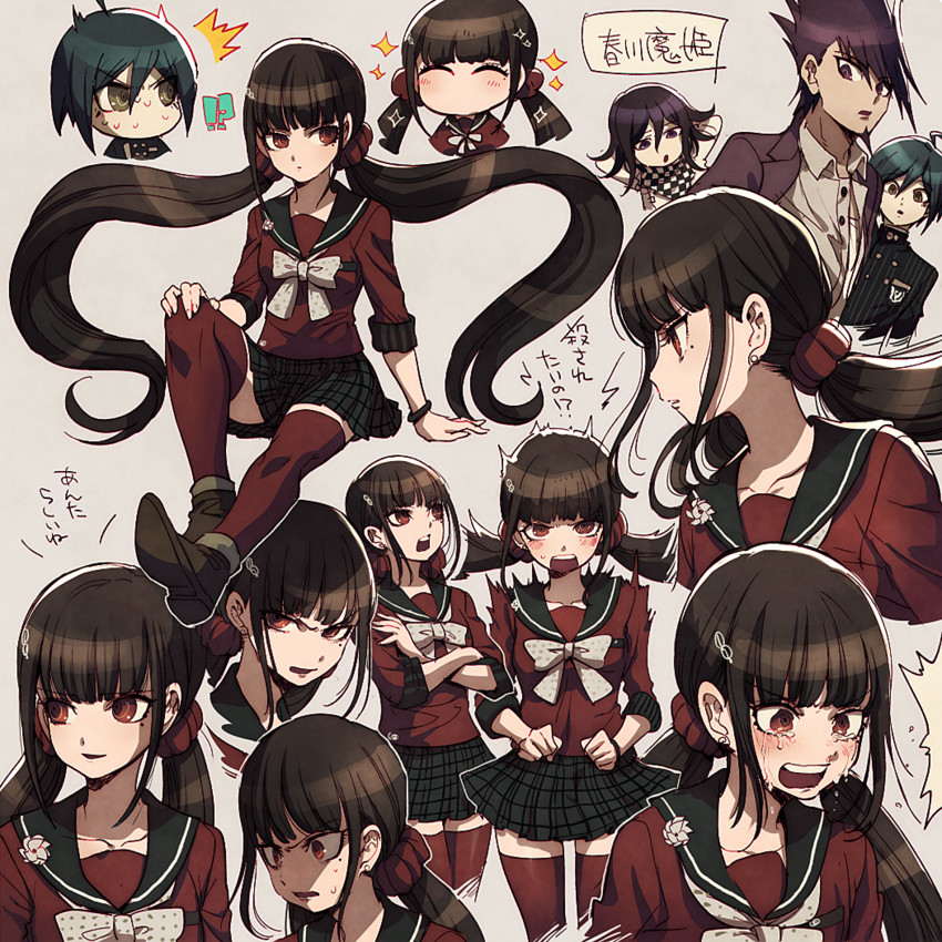 oma kokichi, saihara shuichi, harukawa maki, and momota kaito (danganronpa and 1 more) drawn by aoki_(fumomo)