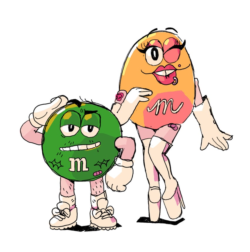 yellow and green (m&m's) drawn by pseudonymjones