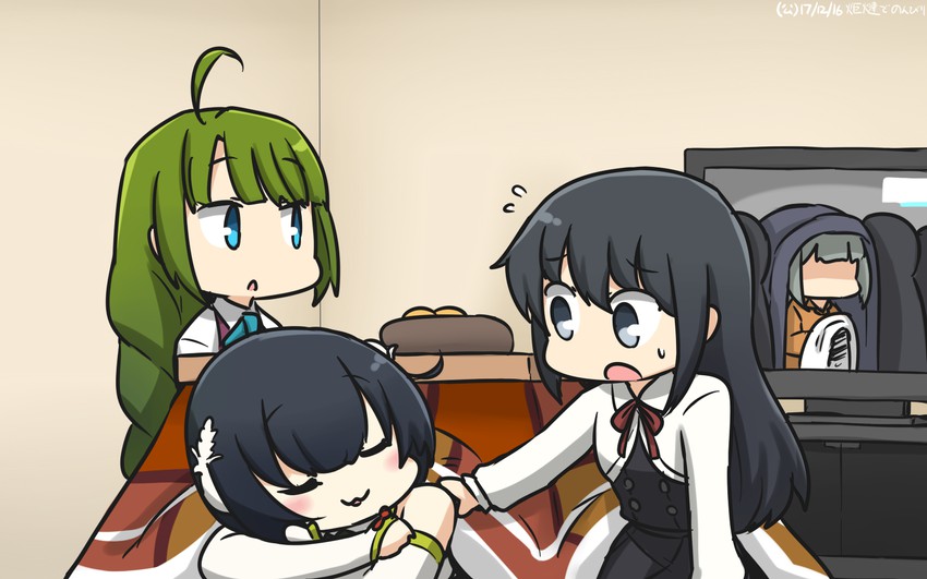 asashio, yuubari, yuugumo, asashio kai ni, and mizuho (kantai collection) drawn by hamu_koutarou