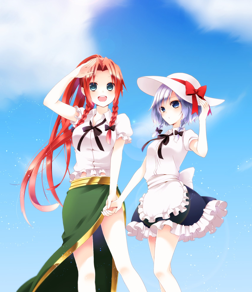 izayoi sakuya and hong meiling (touhou) drawn by chitose_(usacan)