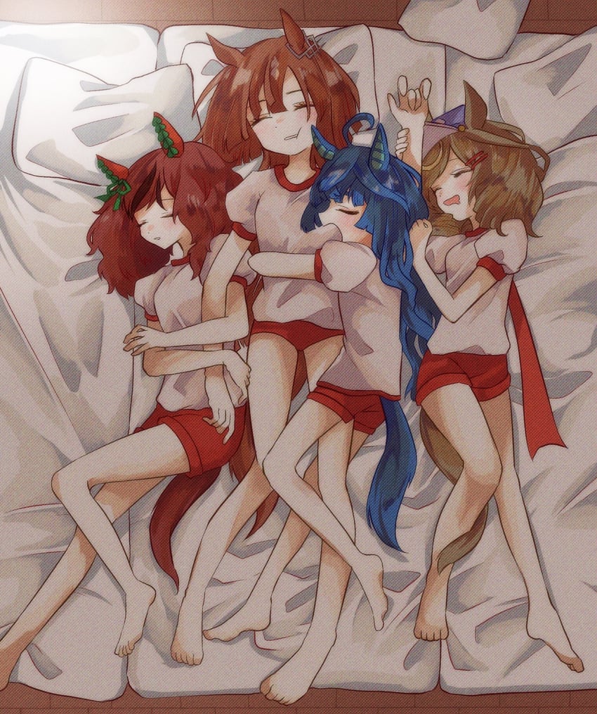 nice nature, twin turbo, matikane tannhauser, and ikuno dictus (umamusume) drawn by yamada_fgm
