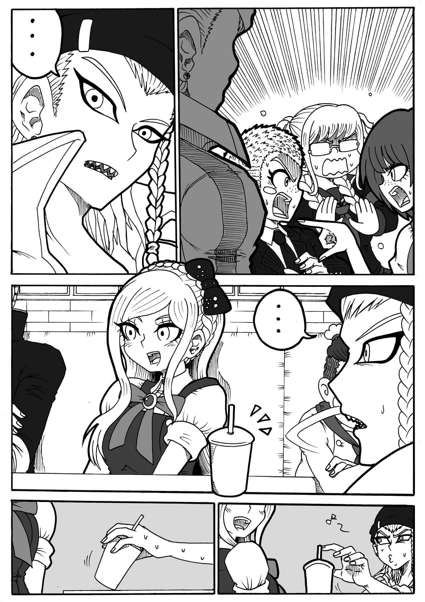 sonia nevermind, koizumi mahiru, soda kazuichi, tanaka gundham, pekoyama peko, and 2 more (danganronpa and 1 more) drawn by jan1214