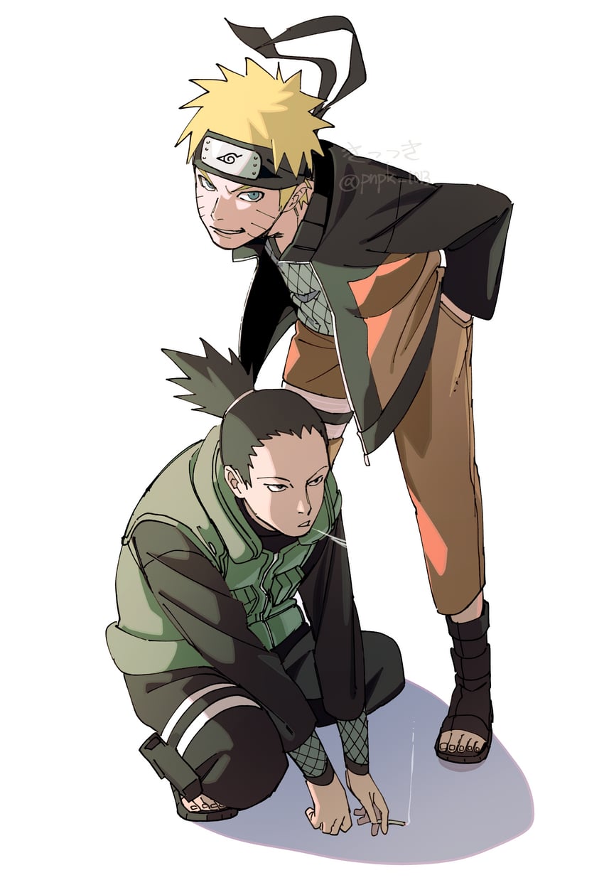 uzumaki naruto and nara shikamaru (naruto and 1 more) drawn by pnpk_1013