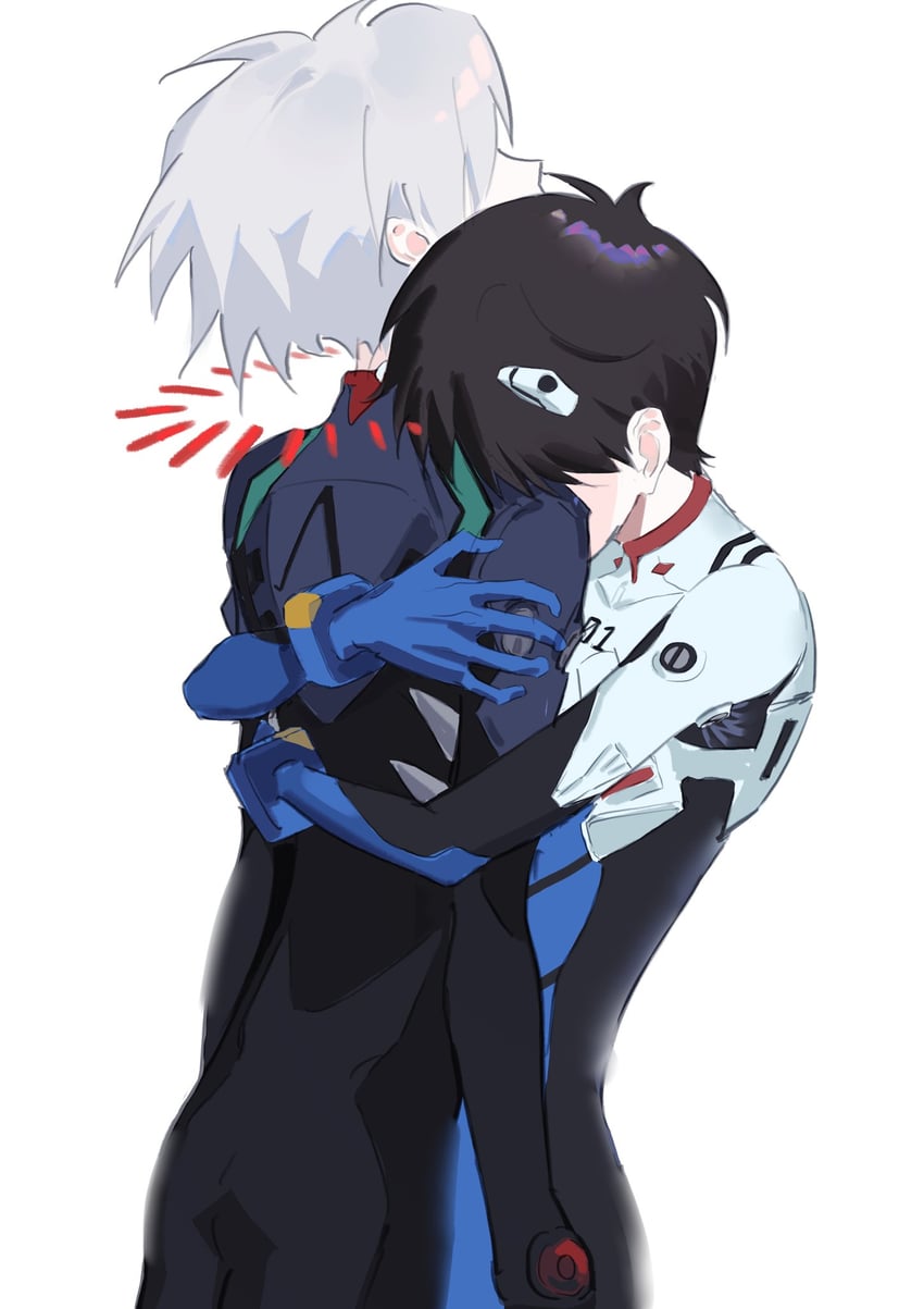 ikari shinji and nagisa kaworu (neon genesis evangelion and 2 more) drawn by fengguai