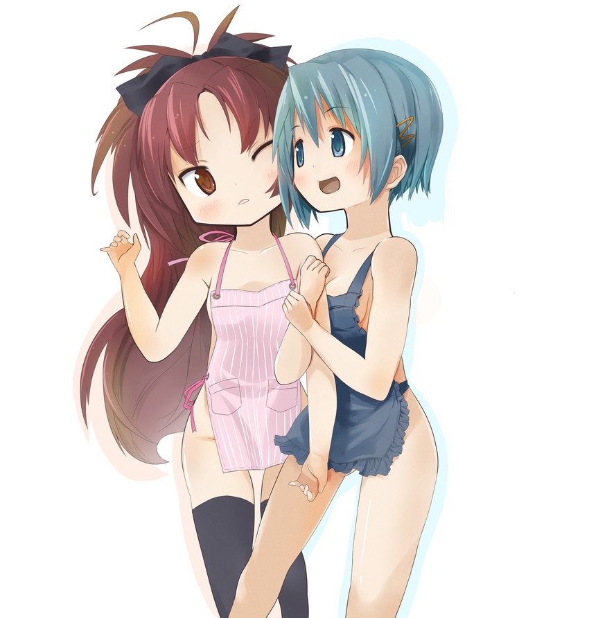 miki sayaka and sakura kyoko (mahou shoujo madoka magica) drawn by kuro_chairo_no_neko