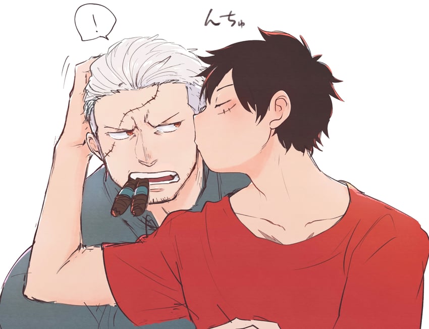 monkey d. luffy and smoker (one piece) drawn by yamakazi47