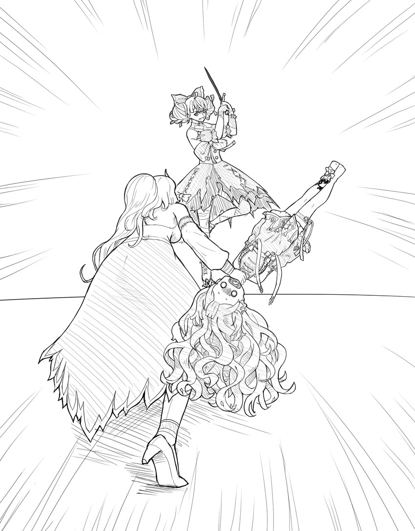 kureiji ollie, pavolia reine, and anya melfissa (hololive and 1 more) drawn by dynamis_(artist)