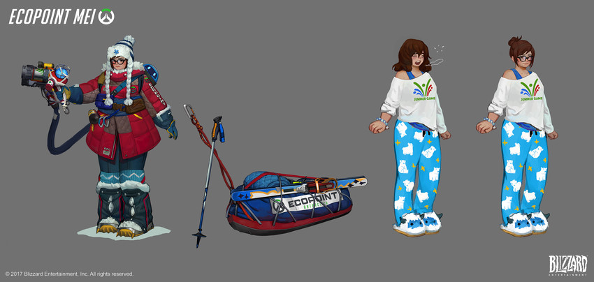 mei, snowball, pajamei, and ecopoint: antarctica mei (overwatch and 1 more) drawn by jungah_lee