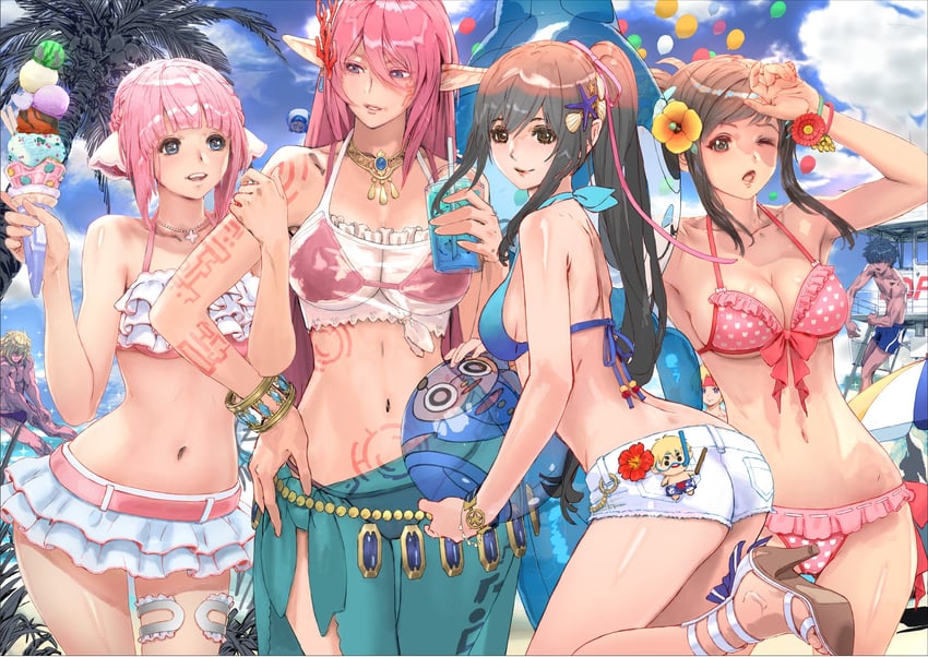 sophia esteed, claude c. kenny, saionji reimi, myuria tionysus, miki sauvester, and 2 more (star ocean and 4 more) drawn by yasuda_akira
