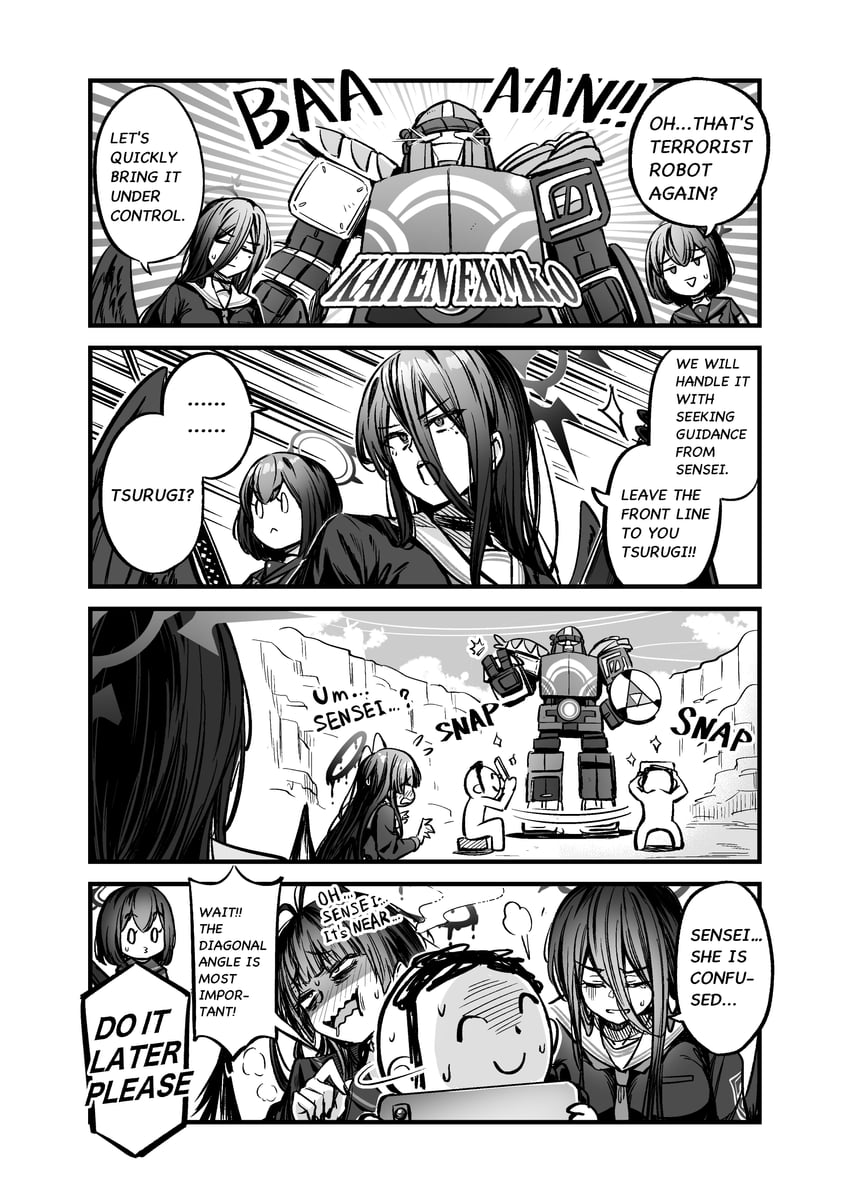 sensei, doodle sensei, hasumi, tsurugi, mashiro, and 1 more (blue archive) drawn by matoba_ryou