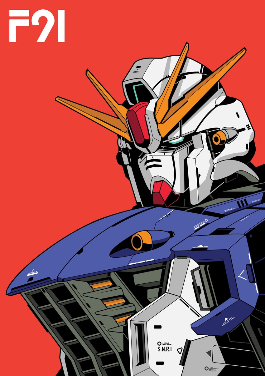 f91 gundam (gundam and 1 more) drawn by voxiela