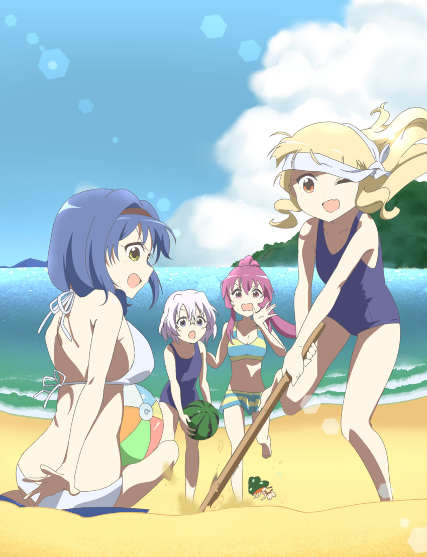 oomuro sakurako, furutani himawari, sugiura ayano, and ikeda chitose (yuruyuri) drawn by etyaduke