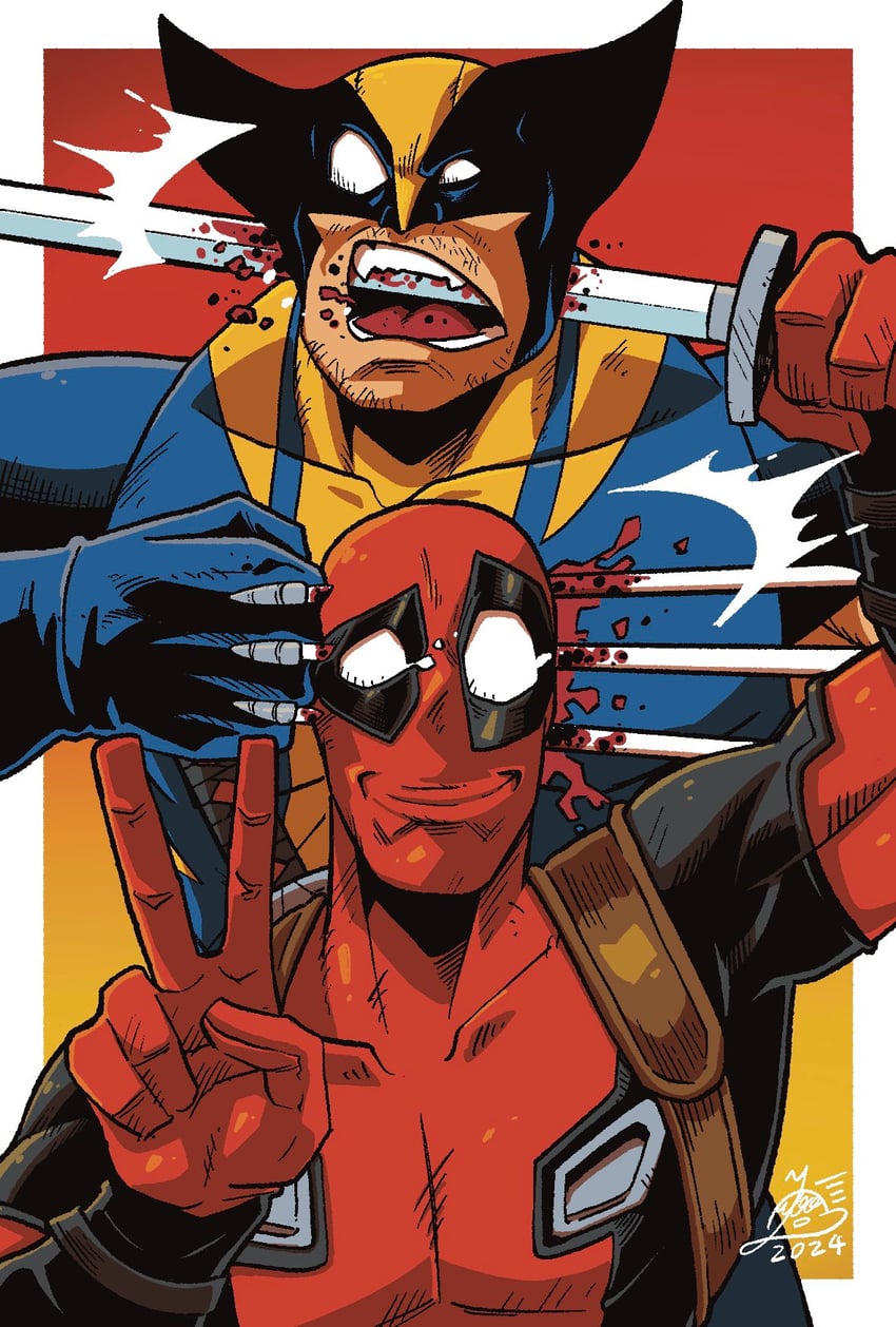 wolverine and deadpool (marvel and 5 more) drawn by yufo616