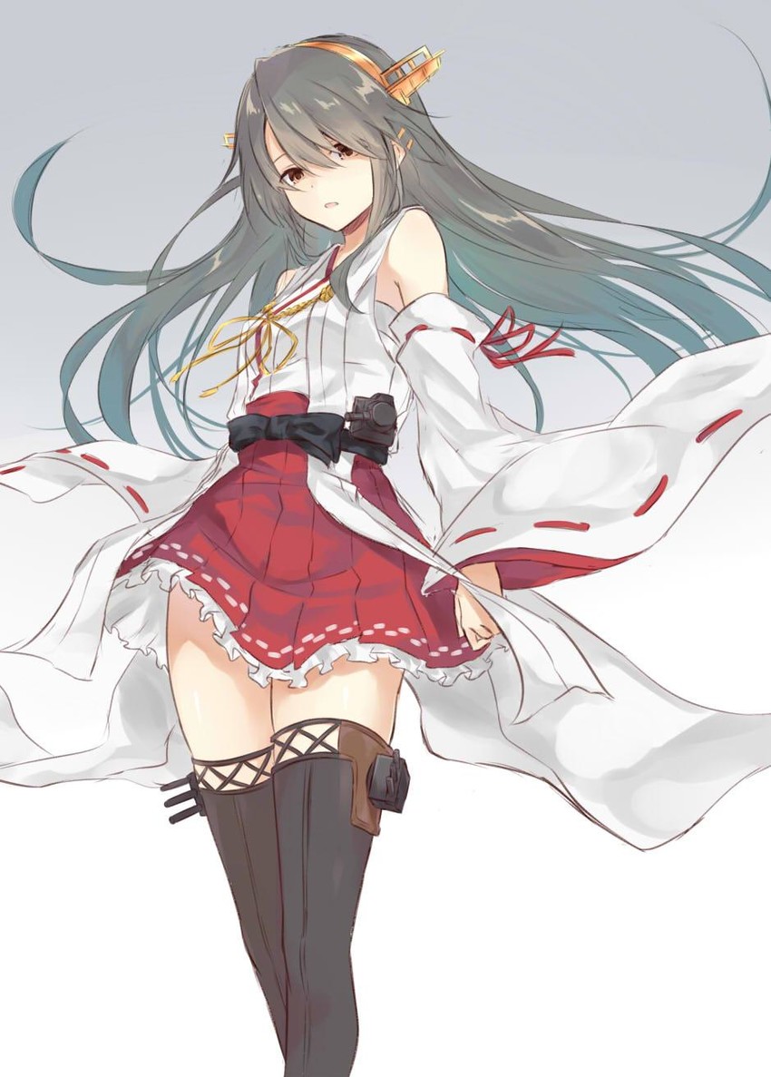 haruna and haruna kai ni (kantai collection) drawn by azuuru