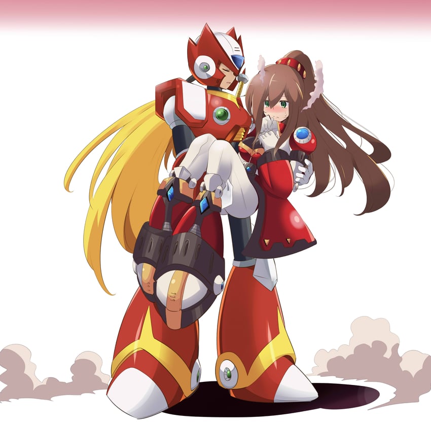 zero, iris, and iris -another- (mega man and 2 more) drawn by tonchinkan