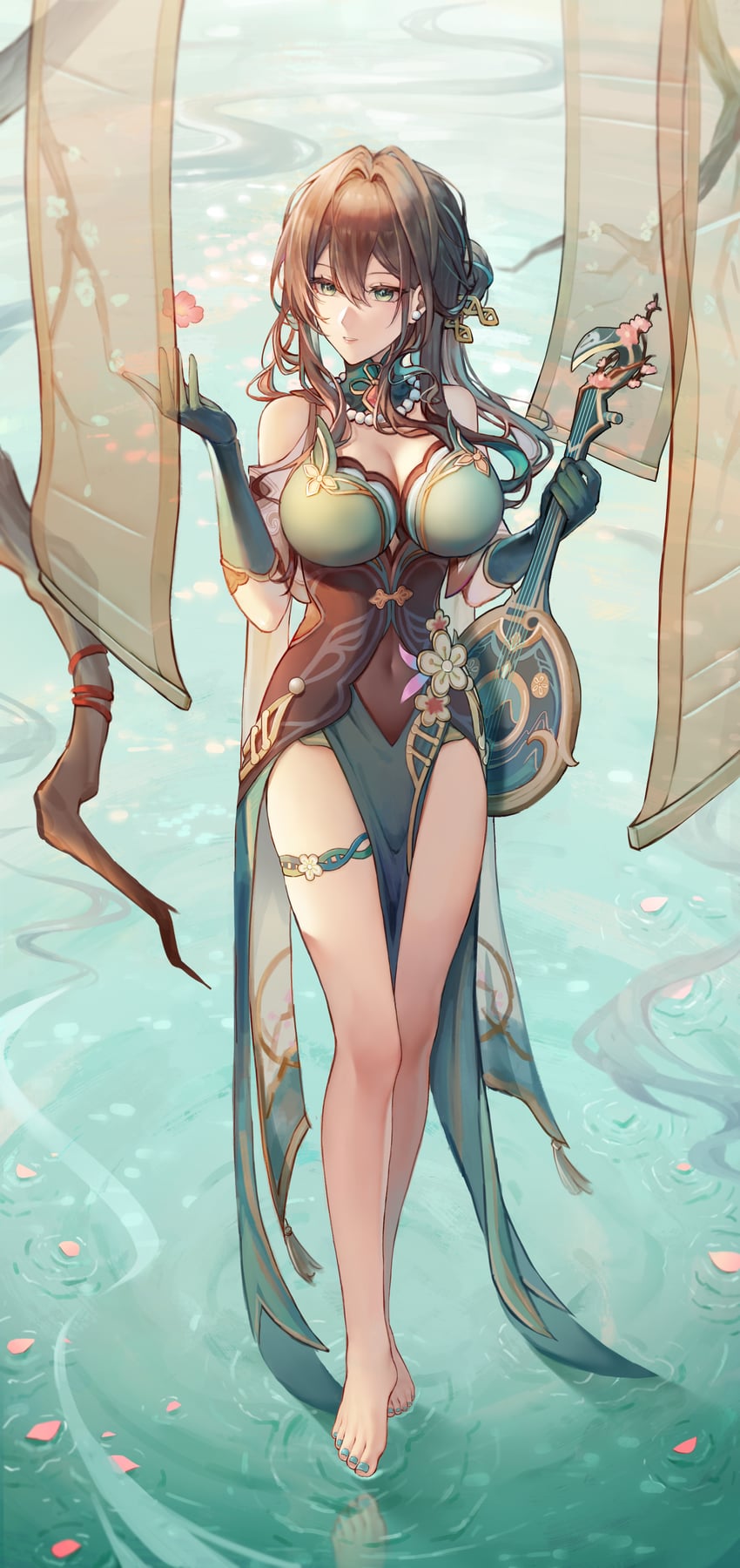 ruan mei (honkai and 1 more) drawn by yq_q