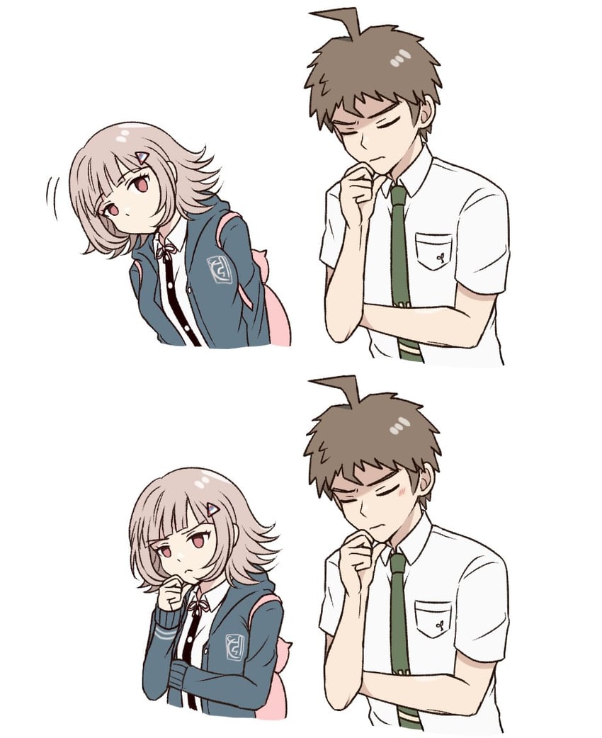 nanami chiaki and hinata hajime (danganronpa and 1 more) drawn by kmnm_1403