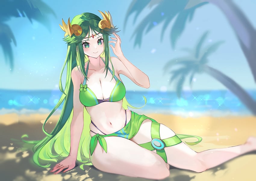 palutena and eunie (xenoblade chronicles and 3 more) drawn by yasaikakiage