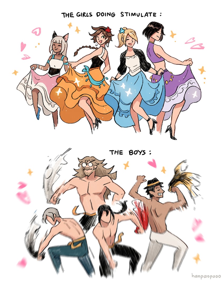 throne anguis, temenos mistral, hikari ku, agnea bristarni, ochette, and 3 more (octopath traveler and 1 more) drawn by hanpaopaoo