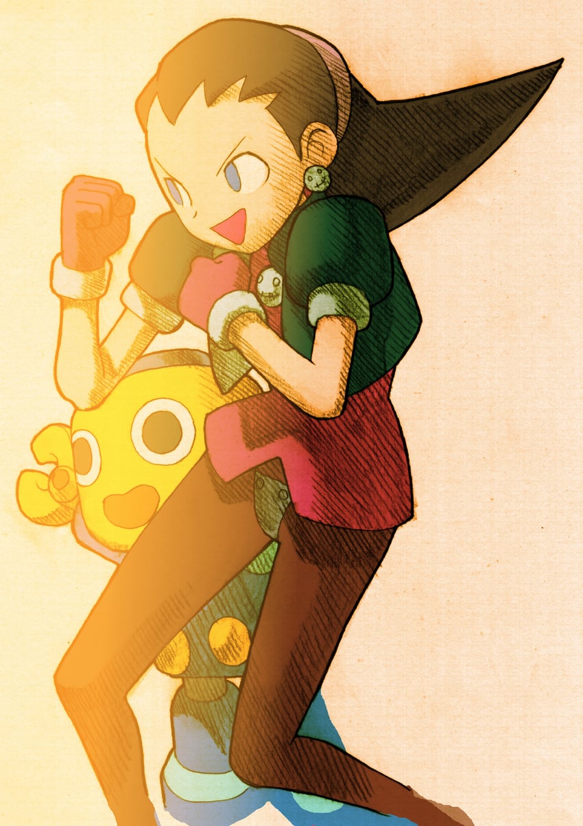 tron bonne and servbot (mega man and 3 more) drawn by bengus