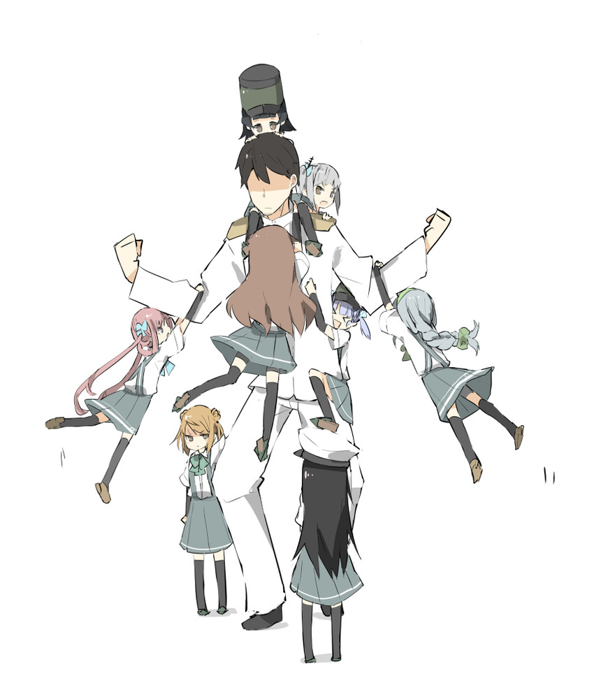 admiral, asashio, kasumi, michishio, arashio, and 4 more (kantai collection) drawn by ooyama_imo
