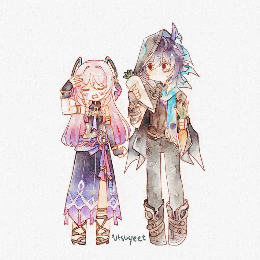 citlali and ororon (genshin impact) drawn by utsuyeet