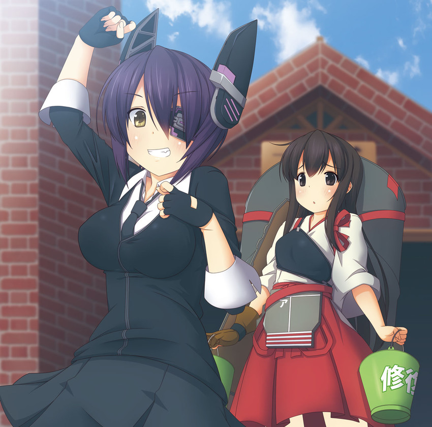 akagi and tenryuu (kantai collection) drawn by yuzuki_kei