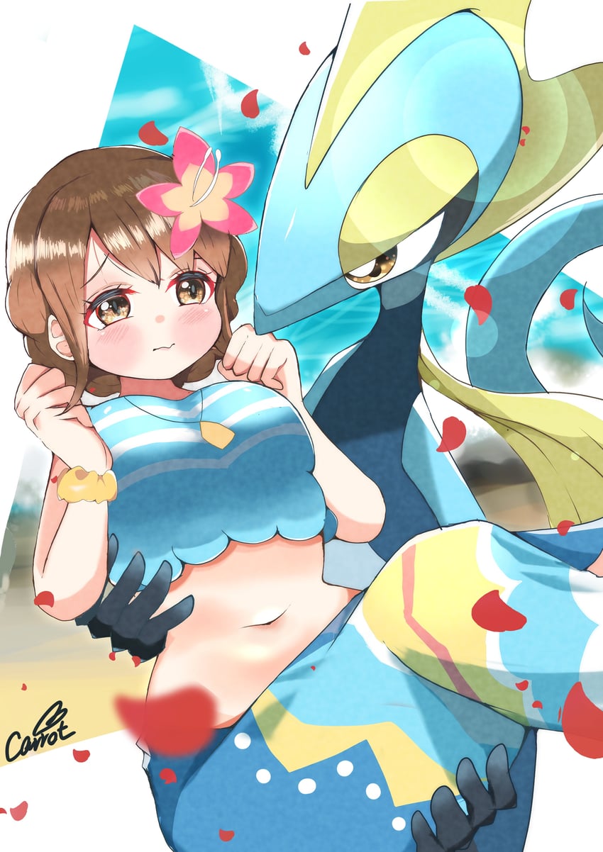 gloria and inteleon (pokemon and 1 more) drawn by carrot_summer