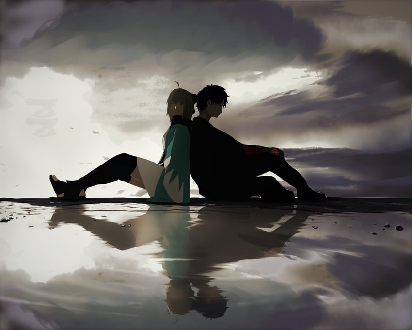 fujimaru ritsuka and okita souji (fate and 1 more) drawn by paperpillar