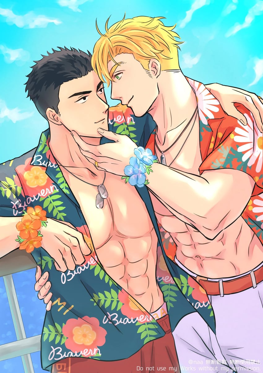 ao isami and lewis smith (yuuki bakuhatsu bang bravern) drawn by naalseaka