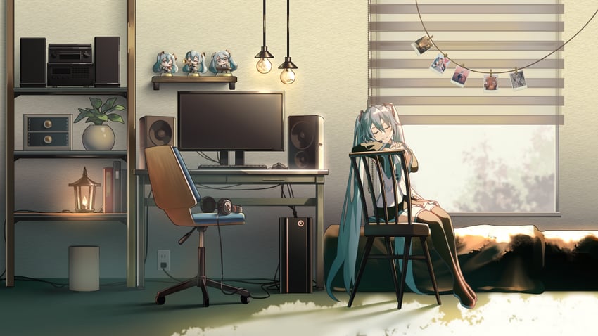 hatsune miku (vocaloid) drawn by saihate_(d3)