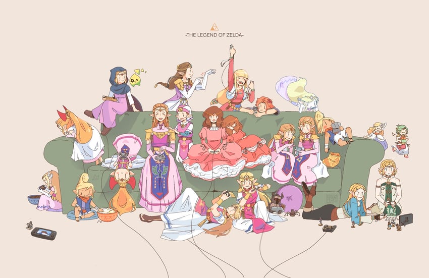 link, princess zelda, midna, toon link, sheik, and 13 more (the legend of zelda and 21 more) drawn by aki_lin
