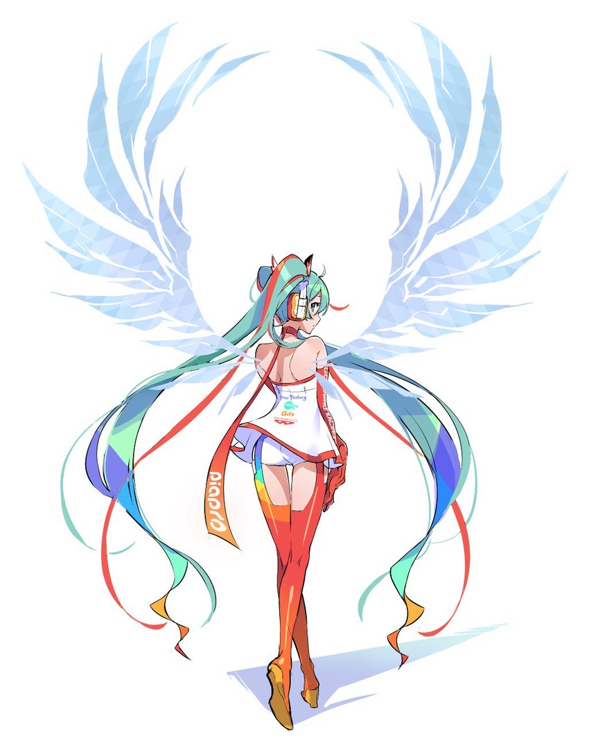 hatsune miku and racing miku (vocaloid and 1 more) drawn by yoneyama_mai