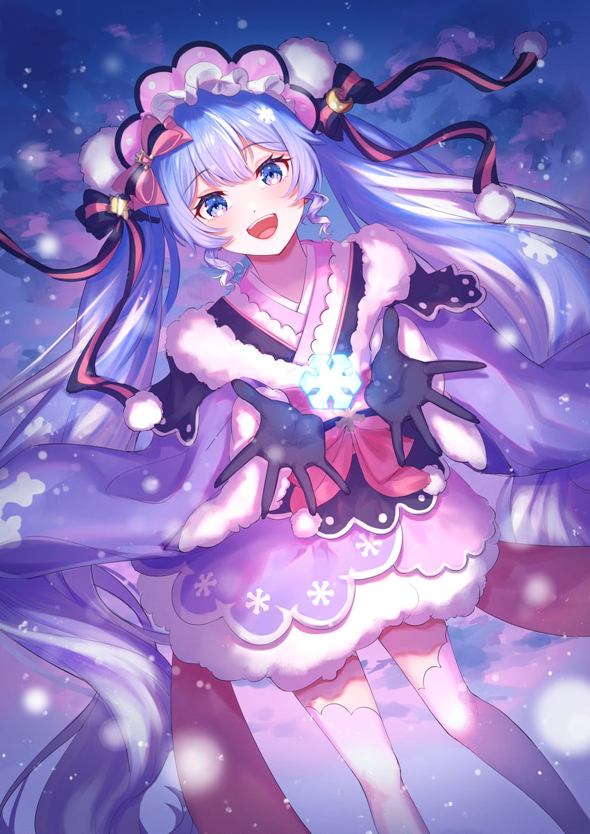 hatsune miku and yuki miku (vocaloid) drawn by yuzuha_wasa