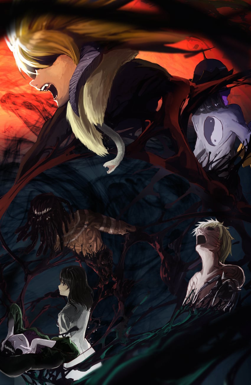 niang-niang, kihara yuiitsu, sample shoggoth, chimera, nuada, and 2 more (toaru majutsu no index and 1 more) drawn by rouzato
