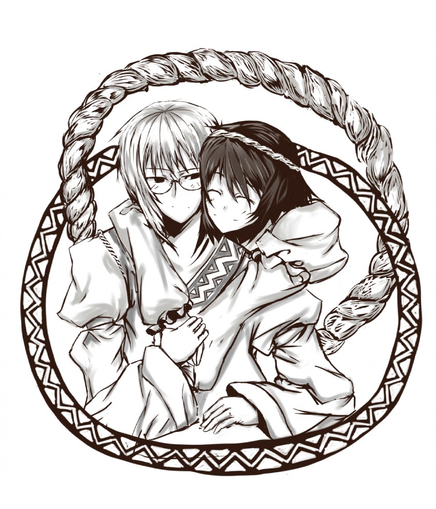 yasaka kanako and morichika rinnosuke (touhou) drawn by asakura_itaru
