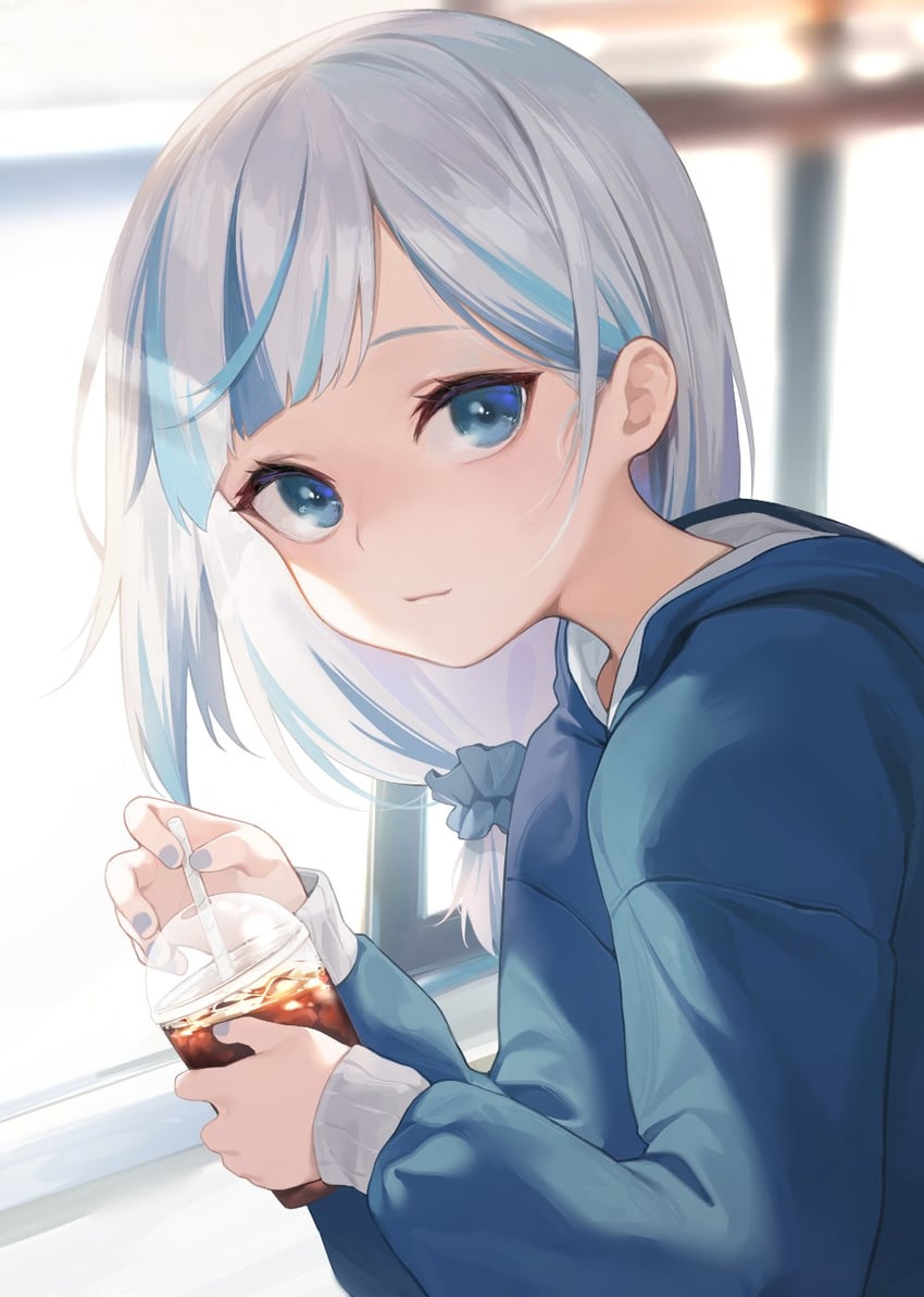 gawr gura (hololive and 1 more) drawn by mokew