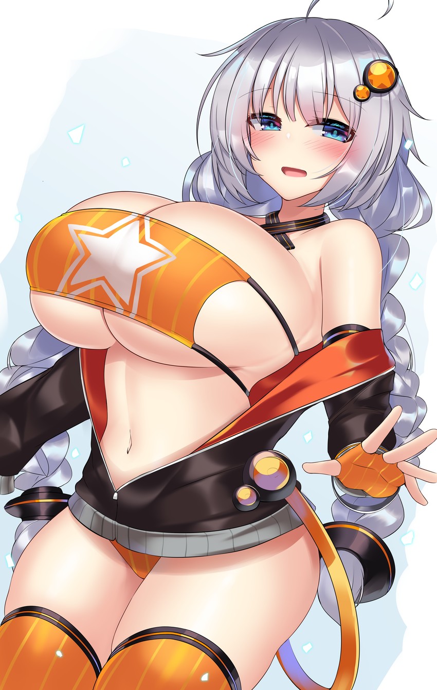 kizuna akari (vocaloid and 1 more) drawn by kutan