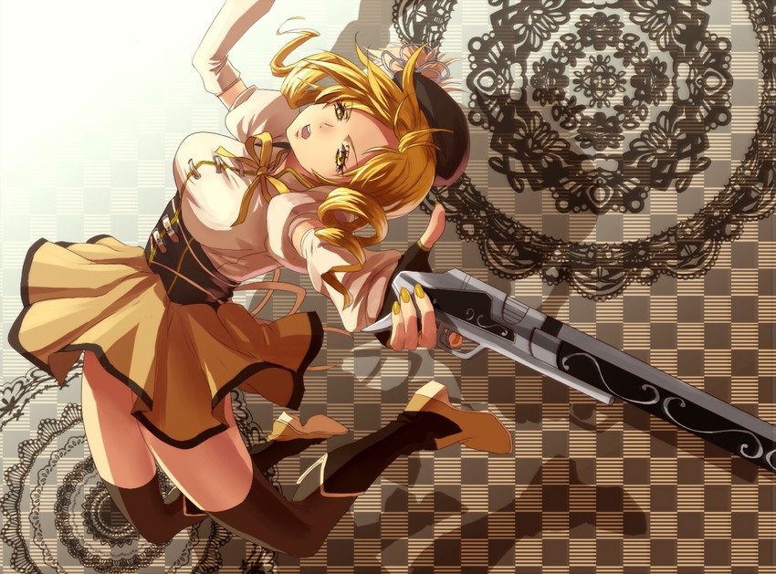 tomoe mami (mahou shoujo madoka magica) drawn by asura_(asr4000) and shiyuta