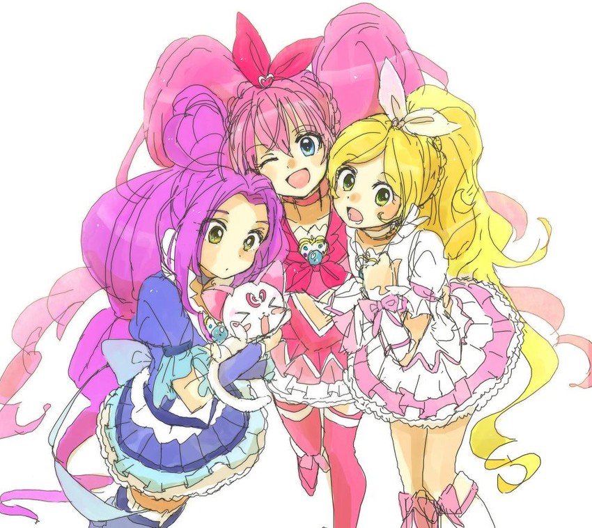 houjou hibiki, minamino kanade, cure melody, kurokawa eren, seiren, and 3 more (precure and 1 more) drawn by abrame