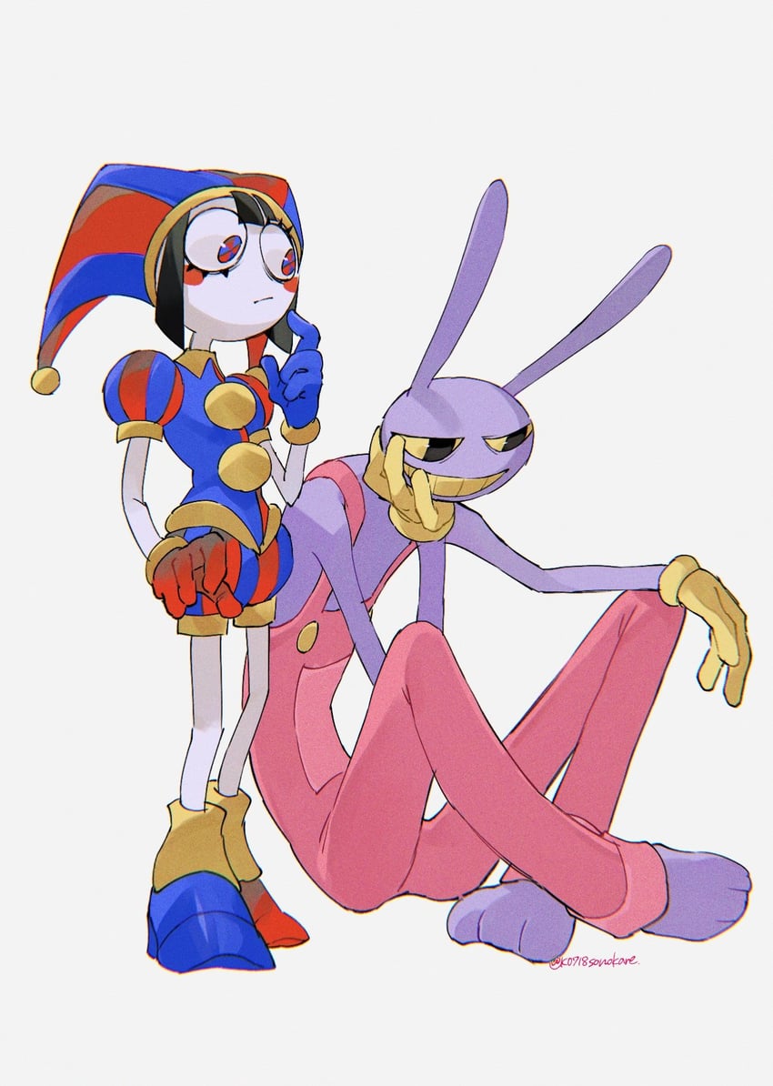 pomni and jax (the amazing digital circus) drawn by sonokare
