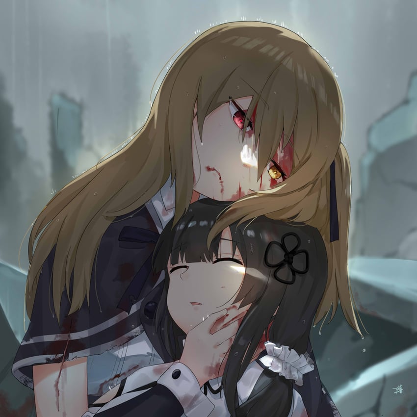 kuo shenlin and wang yujia (assault lily) drawn by feza_chen_(ushaku)